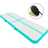 Image de vidaXL Tapis gonflable de gymnastique avec pompe 400x100x15cm PVC Vert