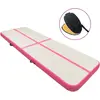 Image de vidaXL Tapis gonflable de gymnastique avec pompe 600x100x15cm PVC Rose