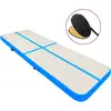 Image de vidaXL Tapis gonflable de gymnastique avec pompe 600x100x15cm PVC Bleu