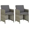 Image de Chaises de jardin lot de 2 avec coussins Résine tressée Gris