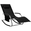 Image de vidaXL Chaise longue textilène noir et gris