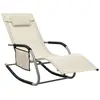 Image de vidaXL Chaise longue textilène crème et gris