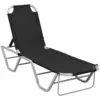 Image de vidaXL Chaise longue aluminium et textilène noir