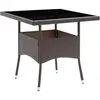 Image de vidaXL Table de salle à manger de jardin Marron Résine tressée