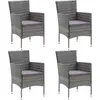Image de vidaXL Chaises à manger de jardin lot de 4 Résine tressée Gris