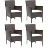 Image de vidaXL Chaises à manger de jardin lot de 4 Résine tressée Marron