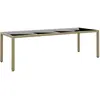 Image de vidaXL Table de jardin avec dessus en verre beige résine tressée