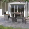 Image de vidaXL Jeu de chaise et tabouret de jardin 4 pcs Résine tressée Gris