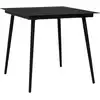 Image de vidaXL Table à dîner de jardin Noir 80x80x74 cm Acier et verre