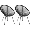Image de vidaXL Chaises de jardin en forme de lune lot de 2 Rotin Noir