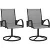 Image de vidaXL Chaises pivotantes de jardin lot de 2 Textilène et acier Gris