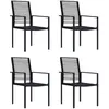 Image de vidaXL Chaises de jardin lot de 4 Rotin PVC Noir