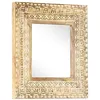 Image de vidaXL Miroir Sculpté à La Main Décoration de Maison Miroir de Maquillage Miroir de Couloir Intérieur 50x50x2,6 cm Bois de Manguier Solide