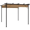Image de vidaXL Pergola avec Toit Rétractable Tonnelle de Jardin Pavillon de Patio Ombre du Soleil Protection Contre la Pluie Taupe 3x3 m Acier 180 g/m²