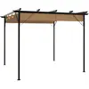 Image de vidaXL Pergola avec toit rétractable taupe 3x3 m acier 180 g/m²