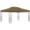 Image de vidaXL Chapiteau Belvédère de Patio Tonnelle de Jardin Pavillon d'Extérieur Tente Mariage Fête Camping Réunion 3x4 m Taupe 180 g/m²