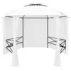 Image de vidaXL Chapiteau de jardin avec rideaux 360x312x265 cm Blanc 180 g/m²