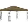 Image de vidaXL Tonnelle avec double toit 3x4 m Taupe 180 g/m²