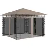 Image de vidaXL Belvédère avec moustiquaire 3x3x2,73 m Taupe 180 g/m²