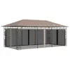 Image de vidaXL Belvédère avec moustiquaire 6x3x2,73 m Taupe 180 g/m²