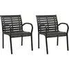 Image de vidaXL Chaises de jardin lot de 2 Acier et WPC Noir