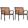 Image de vidaXL Lot de 2 chaises de Jardin en Acier et WPC Noir et Marron