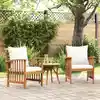 Image de vidaXL Chaises de jardin avec coussins lot de 2 Bois d'acacia massif