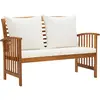 Image de vidaXL Banc de jardin avec coussins 119 cm Bois solide d'acacia