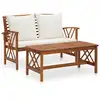 Image de vidaXL Salon de jardin 2 pcs avec coussins bois d'acacia solide