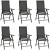 Image de vidaXL Chaises de jardin pliables lot de 6 Textilène Noir