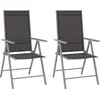 Image de vidaXL Chaises de jardin pliables lot de 2 Textilène Noir