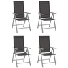 Image de vidaXL 4X Chaises de Jardin Pliables Fauteuils de Patio Chaises de Salle à Manger d'Extérieur Fauteuils de Terrasse Textilène Noir