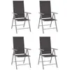 Image de vidaXL Chaises de jardin pliables lot de 4 Textilène Noir