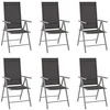 Image de vidaXL 6X Chaises de Jardin Pliables Fauteuils de Patio Chaises de Salle à Manger d'Extérieur Fauteuils de Terrasse Textilène Noir