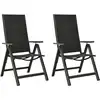 Image de vidaXL Chaises pliables de jardin lot de 2 Textilène et aluminium Noir