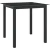 Image de vidaXL Table de jardin Noir 80x80x74 cm Aluminium et verre