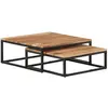 Image de vidaXL Tables basses gigognes 2 pcs Bois d'acacia massif