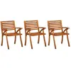 Image de vidaXL Chaises de jardin lot de 3 Bois d'acacia solide