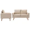 Image de vidaXL Ensemble de Canapés 2 pcs Meuble de Salon Sofa de Salle de Séjour Canapé de Salon Mobilier de Salon Maison Intérieur Tissu Crème