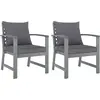Image de vidaXL Chaises de jardin lot de 2 avec coussins gris foncé Bois acacia