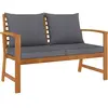 Image de vidaXL Banc de jardin 120cm et coussin gris foncé Bois solide d'acacia