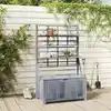 Image de vidaXL Boîte de rangement avec treillis Gris 99x55x160cm Acacia solide