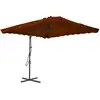 Image de vidaXL Parasol de jardin avec mât en acier terre cuite 250x250x230 cm