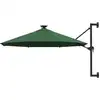 Image de vidaXL Parasol mural de jardin avec LED 300 cm vert