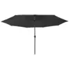 Image de Bussandri Exclusive - Parasol avec éclairage LED et poteau en métal 400 cm Noir, Noir, Twee zetels