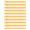Image de Écran de balcon Blanc et jaune 120x500 cm Tissu Oxford