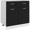 Image de vidaXL Armoire de Plancher à tiroir Noir 80x46x81,5 cm Bois ingénierie
