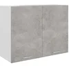 Image de vidaXL Armoire Murale 2 étagères de Cuisine encastrable Gris béton 80 x 31 x 60 cm