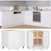 Image de vidaXL Armoire d'angle basse "Lyon" Blanc 75,5 x 75,5 x 81,5 cm Bois d'ingénierie