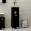 Image de vidaXL Armoire de salle de bain Noir 30x30x95 cm Aggloméré